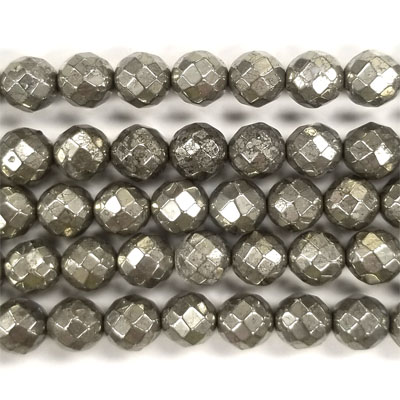 PYRITE FACETED ROUND 08MM